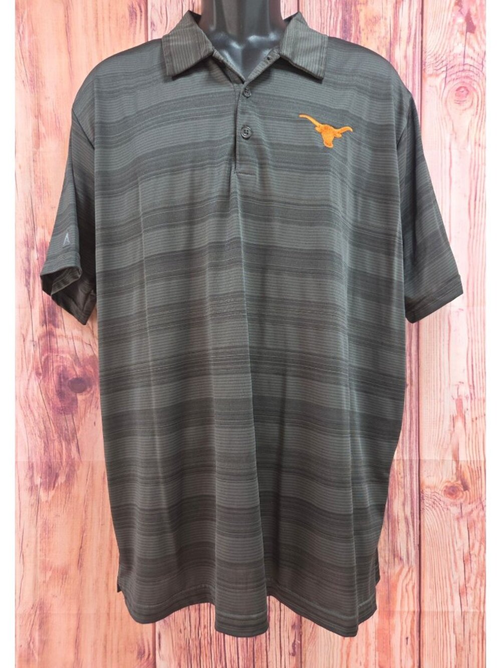 Texas Longhorns Antigua Gray Striped Polo Shirt XL